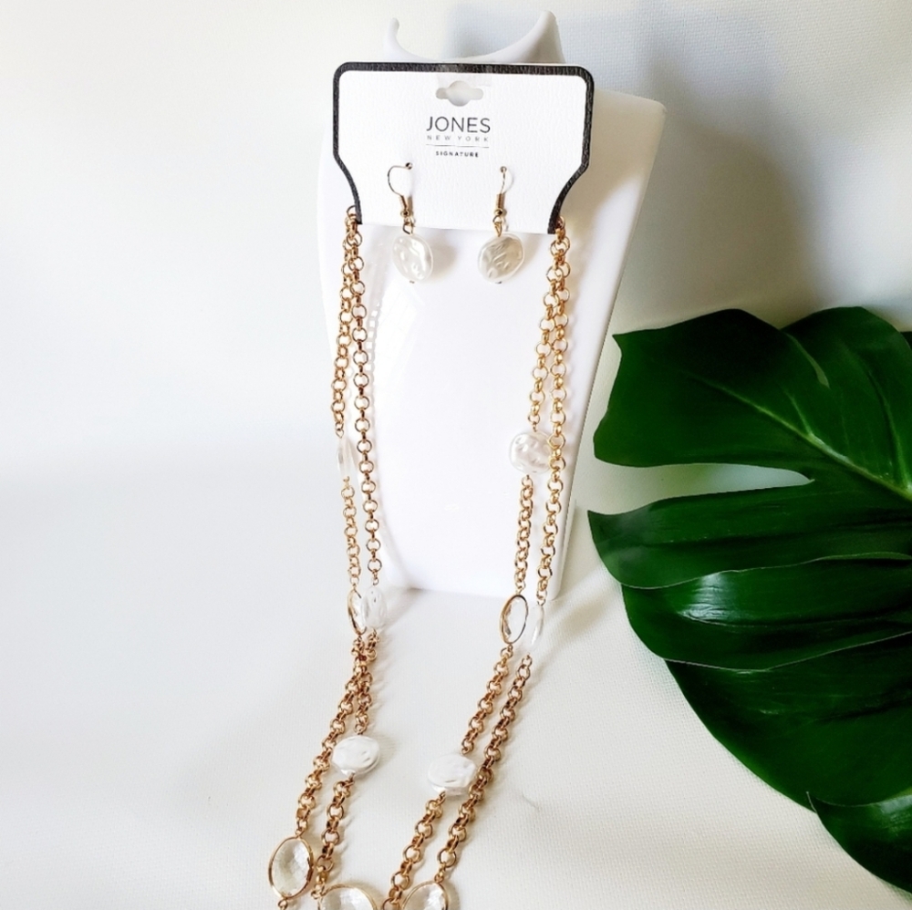 Jones New York Signature Necklace Earrings Set